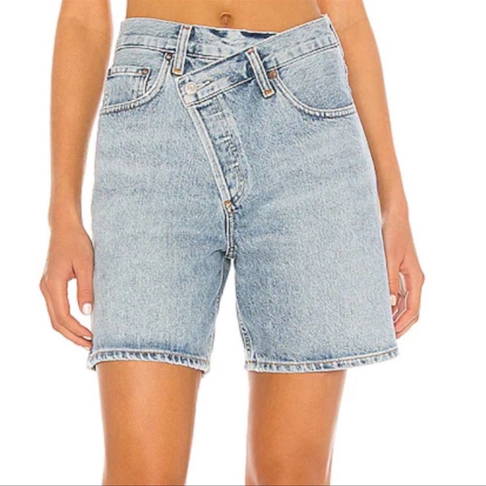 Agolde Light Blue Jean Shorts